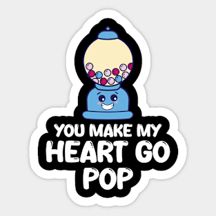 Bubble Gum Couple Relationship Make Heart Go Pop Sticker